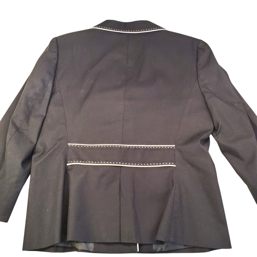 Vintage Womens Suit Ann Taylor Size 12 Womens Black White Piping Y2k 90s - Picture 8 of 9